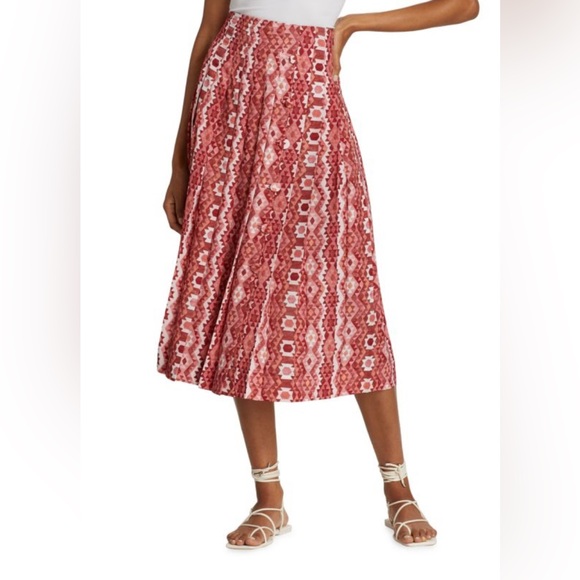 NWT ALTUZARRA Tullius Pleated Abstract Midi-Skirt - Picture 1 of 7